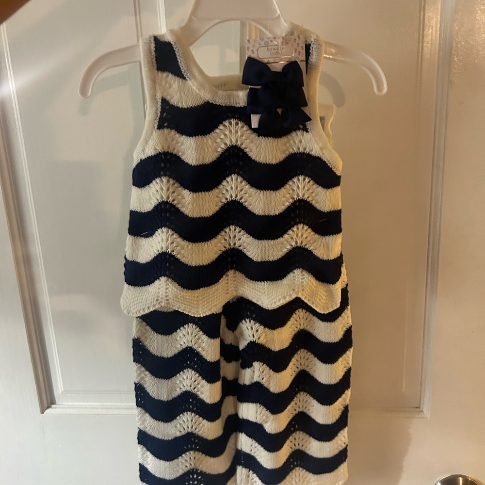 btween Navy and White Kids Matching Set